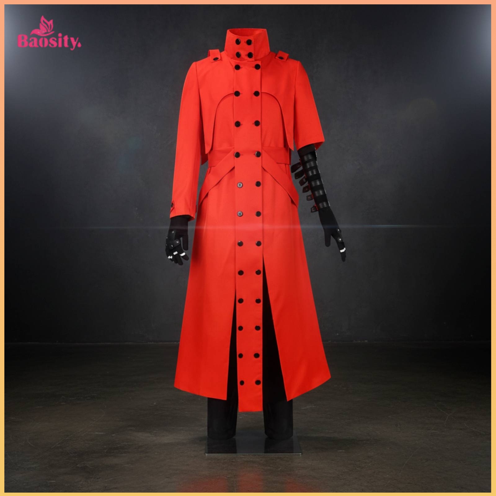 Baosity High-Collar Red Long Coat Coat Costume Double-Breasted Anime Cosplay Costume Fashionable Outfit with Pants Sturdy for Conventions ราคา 3,129 บาท*ส่งฟรี