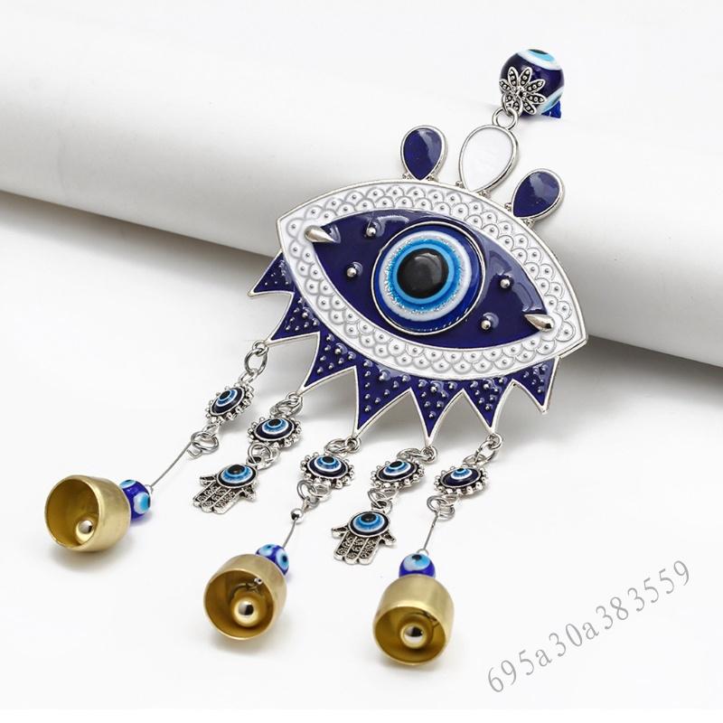 【Ready to Ship】Evil Eye Keychain, Evil Eye Keychain, Genuine Evil Eye Bag Keychain, Cool Keychain, Key Chain Evil Eye, Turkish Genuine, Cute Keychain, Blue Evil Eyes Windchime Keychain, Portable Garden Bell for Outdoor Decoration. - ยี่ห้อ 君皓 ราคา 80 บาท*ส่งฟรี
