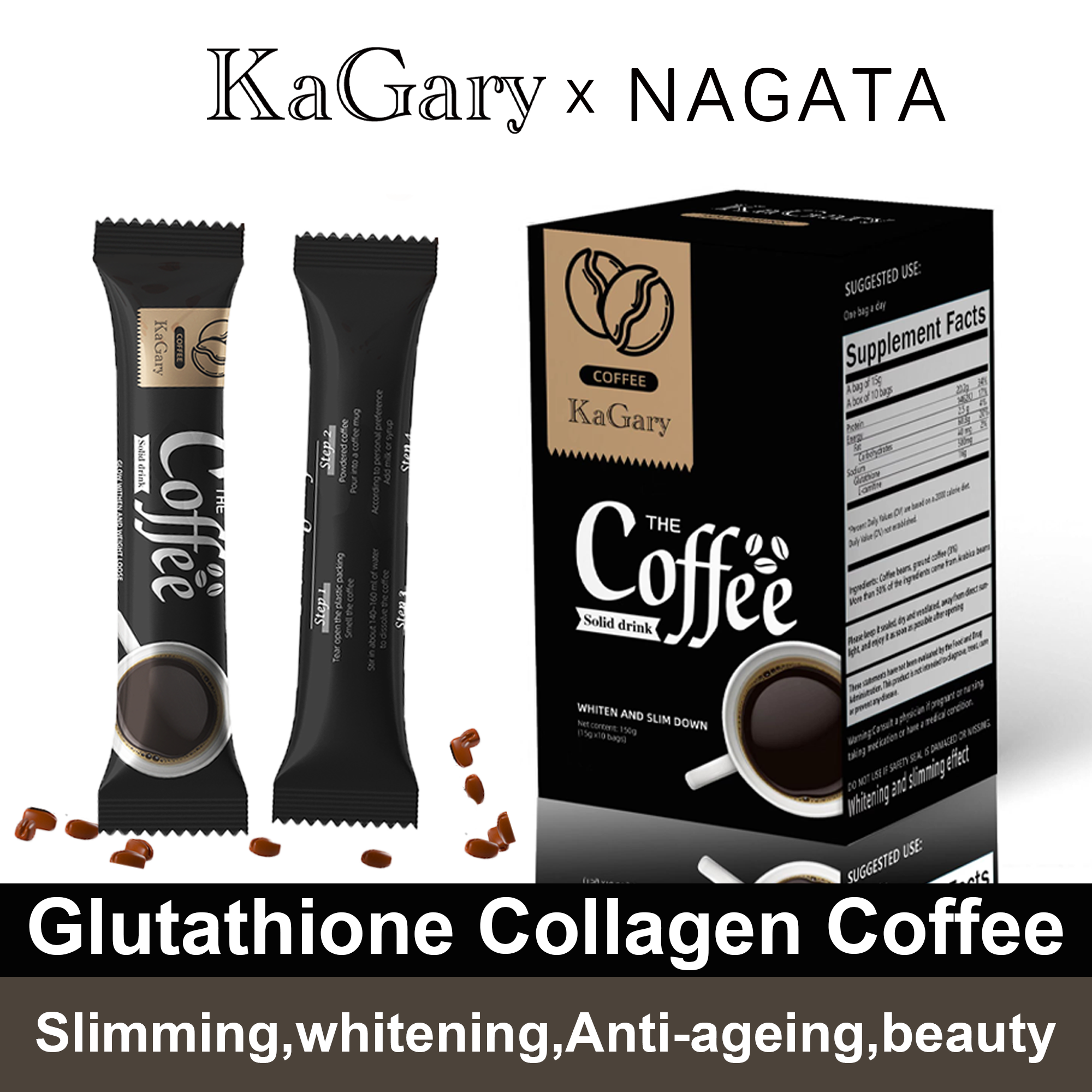 KaGary coffee Whitening slimming coffee Glutathione Collagen Drink Gluta coffee Anti-Aging Beauty ราคา 60 บาท*ส่งฟรี