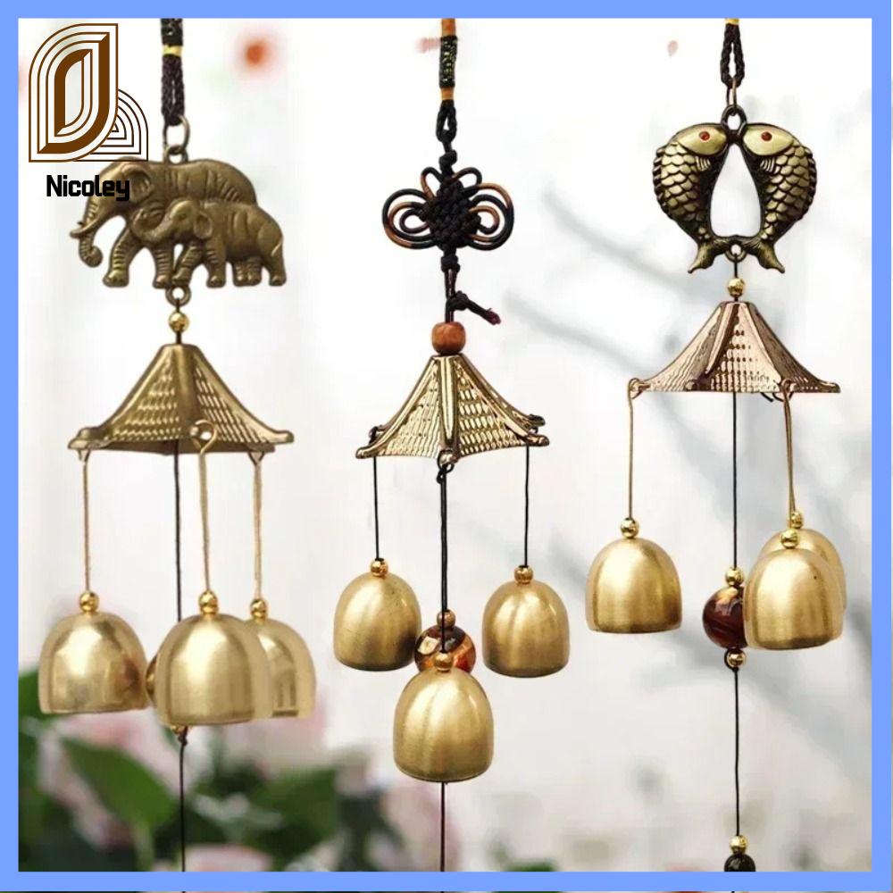 NICOLEY Chuông đồng Chuông gió Tự làm Sáng Tạo Đồ trang trí treo Ngoài trời Nhà Trang trí sân vườn