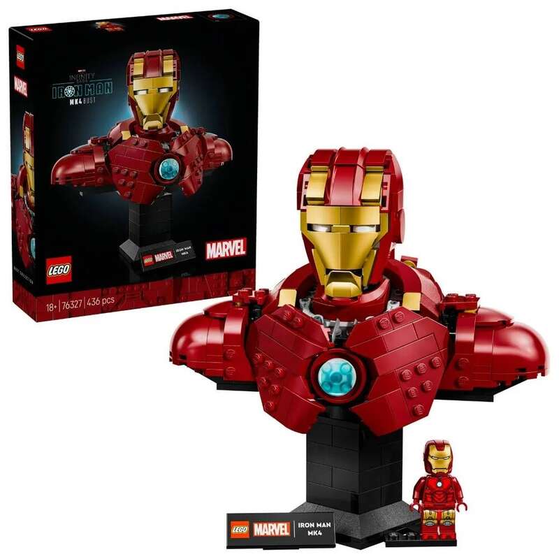 Chính hãng LEGO® ǀ Tượng bán thân Iron Man MK4 76327 dành cho hâm mộ Marvel và những người đam mê si