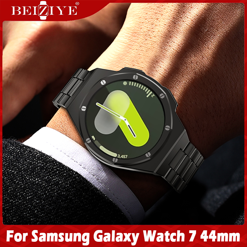 For Samsung Galaxy Watch 7 44mm สาย + เคส Cover + Bracelet วัสดุ สแตนเลสสตีล เคสกันรอยหน้าปัดนาฬิกา+สายนาฬิกา for Galaxy Watch7 สาย นาฬิกา สมาร์ทวอทช์ สายนาฬิกาข้อมือสำหรับ ราคา 1,978 บาท*ส่งฟรี
