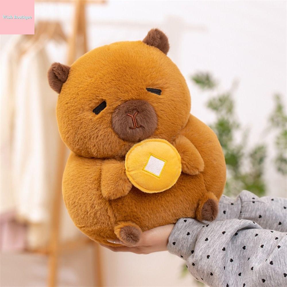 WISH BOUTIQUE Màu cam Búp bê vải bông capybara Hoạt hình Vịt Đồ chơi vải nhung lông capybara Búp bê 
