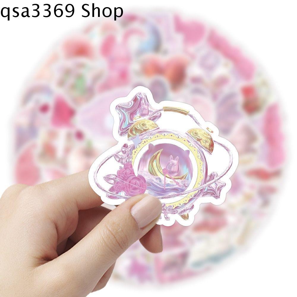 QSA3369 63pcs Đồ thủ công tự làm Hình dán ba lê nhẹ nhàng màu hồng Dính Trang trí Đồ chơi trẻ em đề can Graffiti Trang trí quà tặng Ins Hình dán Nhật Ký lãng mạn cho nữ Sổ lưu niệm