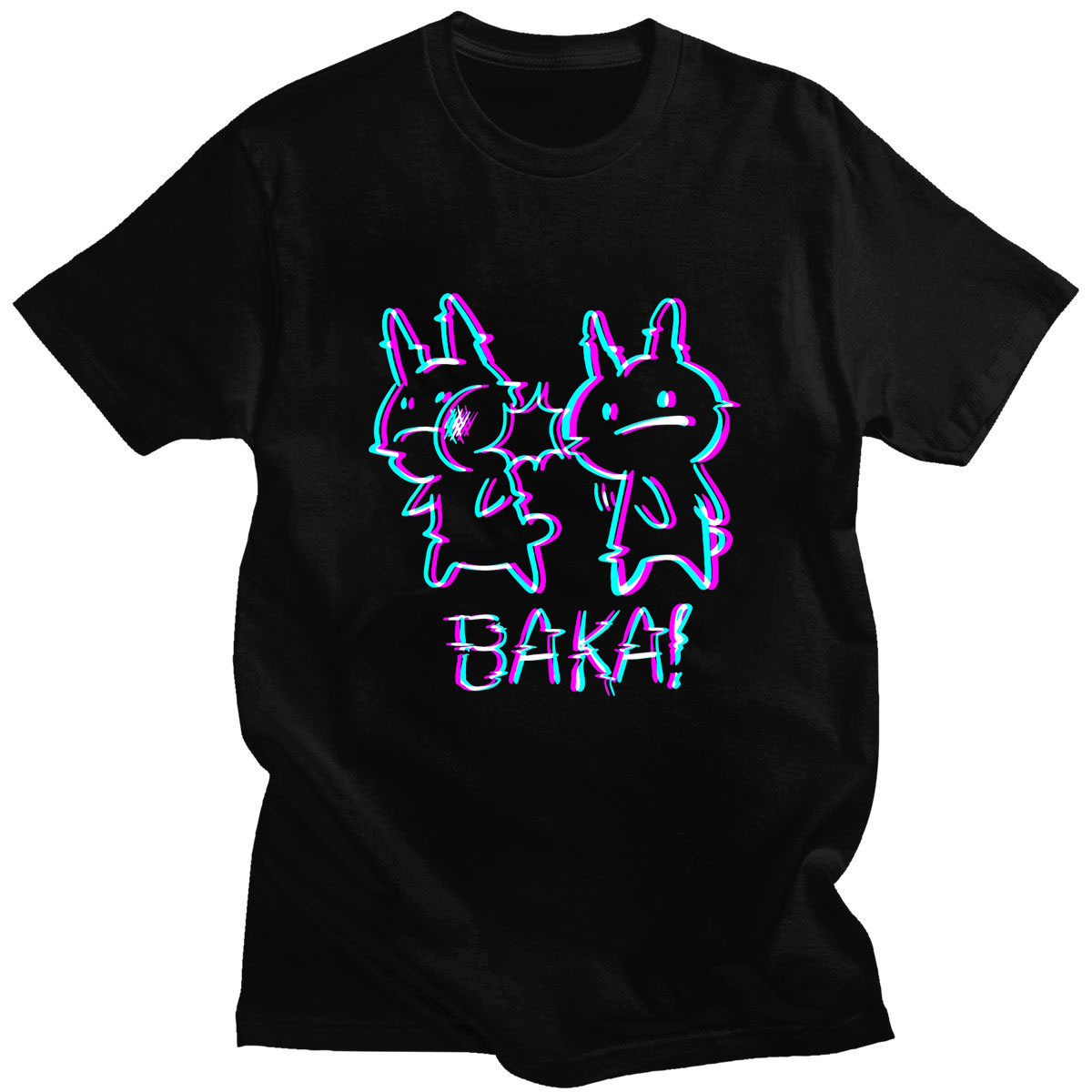 Japanese Cute Rabbit Slap Male Baka Tshirts New T-Shirts Pure Cotton Camisetas Short Sleeve T Shirts