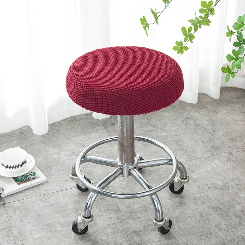 Bọc ghế xoay GOO Decor vỏ bọc ghế tròn xoay vải nhung gân dày dặn co giãn mềm mại