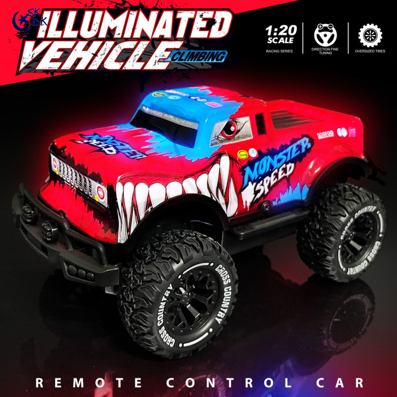 1:20 RC Cars Toy Off Road Remote Control Truck All Terrain Toys With Luminous Shell Gifts For Boys Girls ราคา 349 บาท*ส่งฟรี
