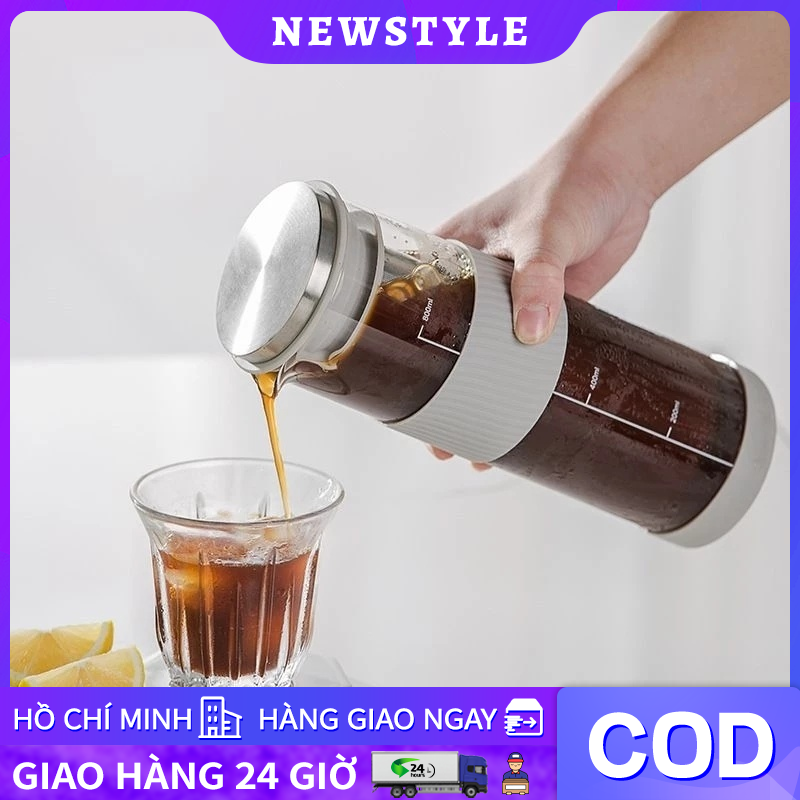 [Giá siêu thấp] Bình pha cold brew Bình Ủ Lạnh Cà Phê Cold Brew Cafe 800ML Thủy Tinh Borosilicate Lõ