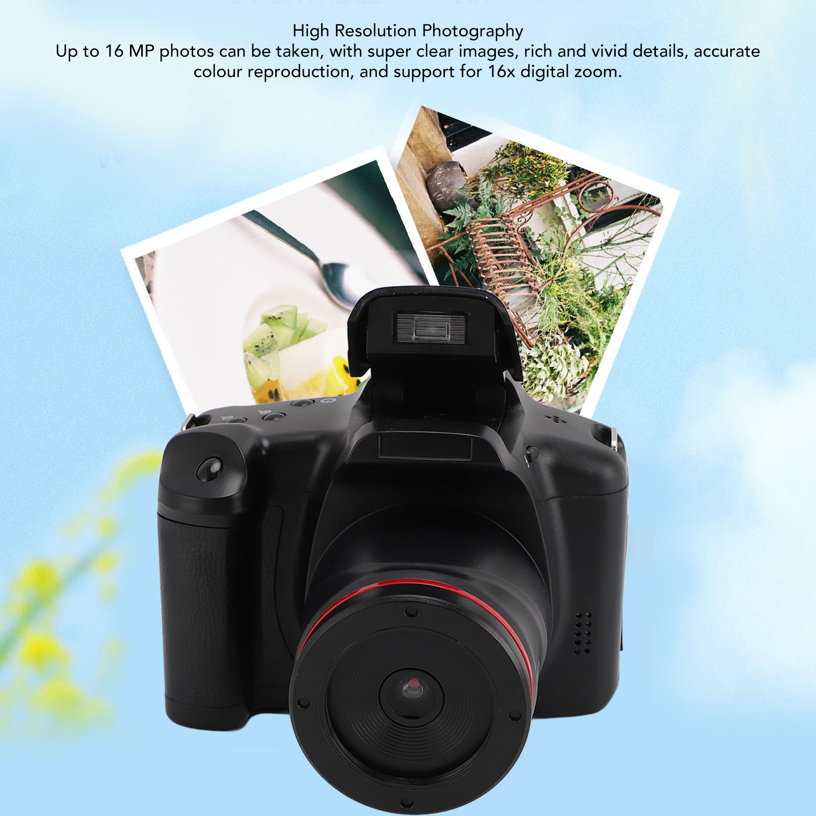 Máy ảnh vlogging 16X Zoom 16MP Độ phân giải nhiếp ảnh người dùng giao diện thân thiện máy ảnh kỹ thuật số đa trục ổn định hình ảnh cho bữa tiệc