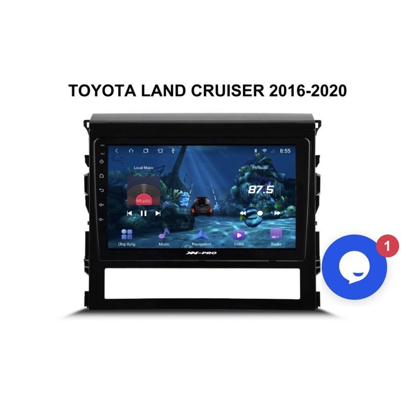Mặt dưỡng Toyota Landcruiser 2016-2020 (9 inch) có CANBUS