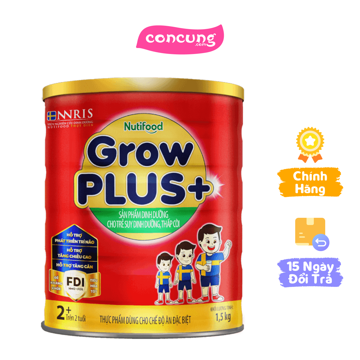  Sữa GrowPLUS+ Đỏ 1.5kg cho Bé từ 2+ Tuổi – Tăng Cân Phát Triển Toàn Diện 