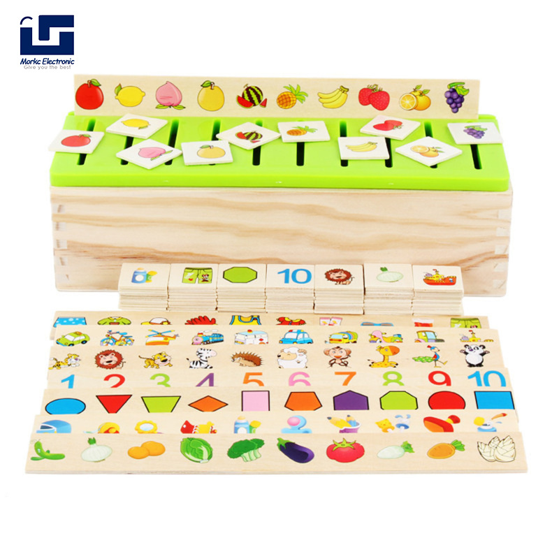 Speed SALE Kids Wooden Knowledge Classification Box Shape Matching Number