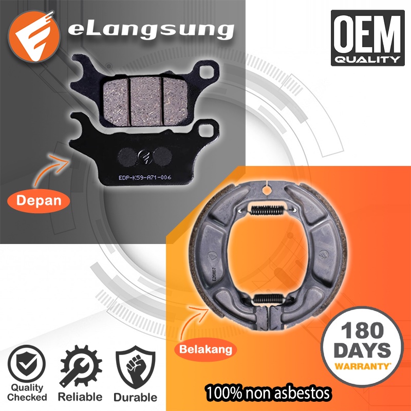 Kampas Rem Genio Set Depan Belakang BERGARANSI 180 Hari - eLangsung Harga 53,700 rupiah*Gratis Ongkir