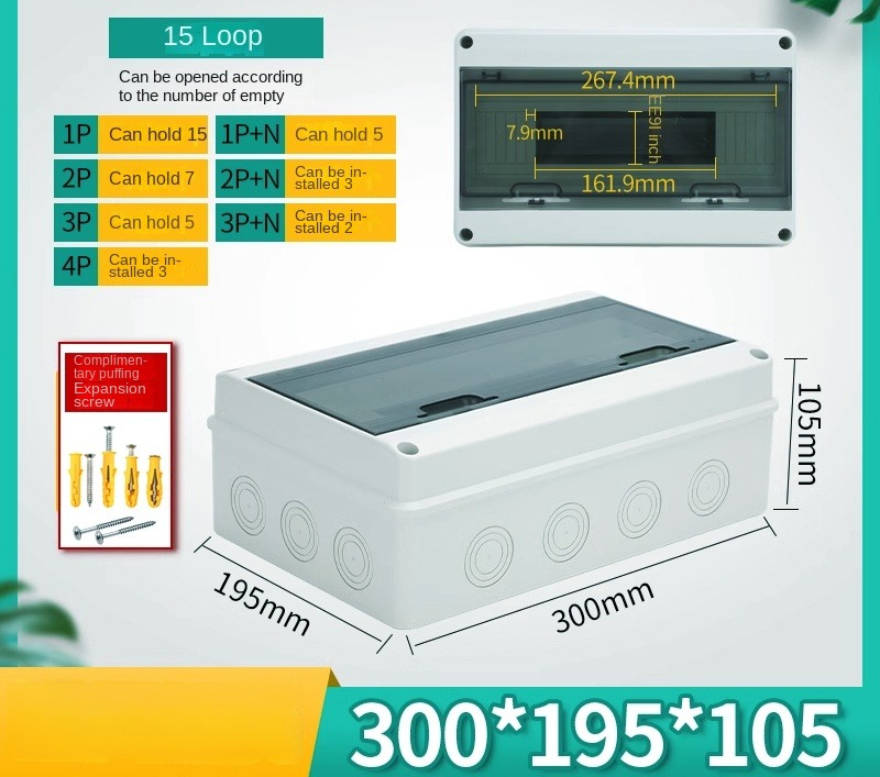 Hộp Phân Phối 15 Mạch (ABS/PC) | Hộp Phân Phối Điện Chống Nước 5-24 Mạch ABS-PC IP65 – Ngoài Trời, Gia Dụng