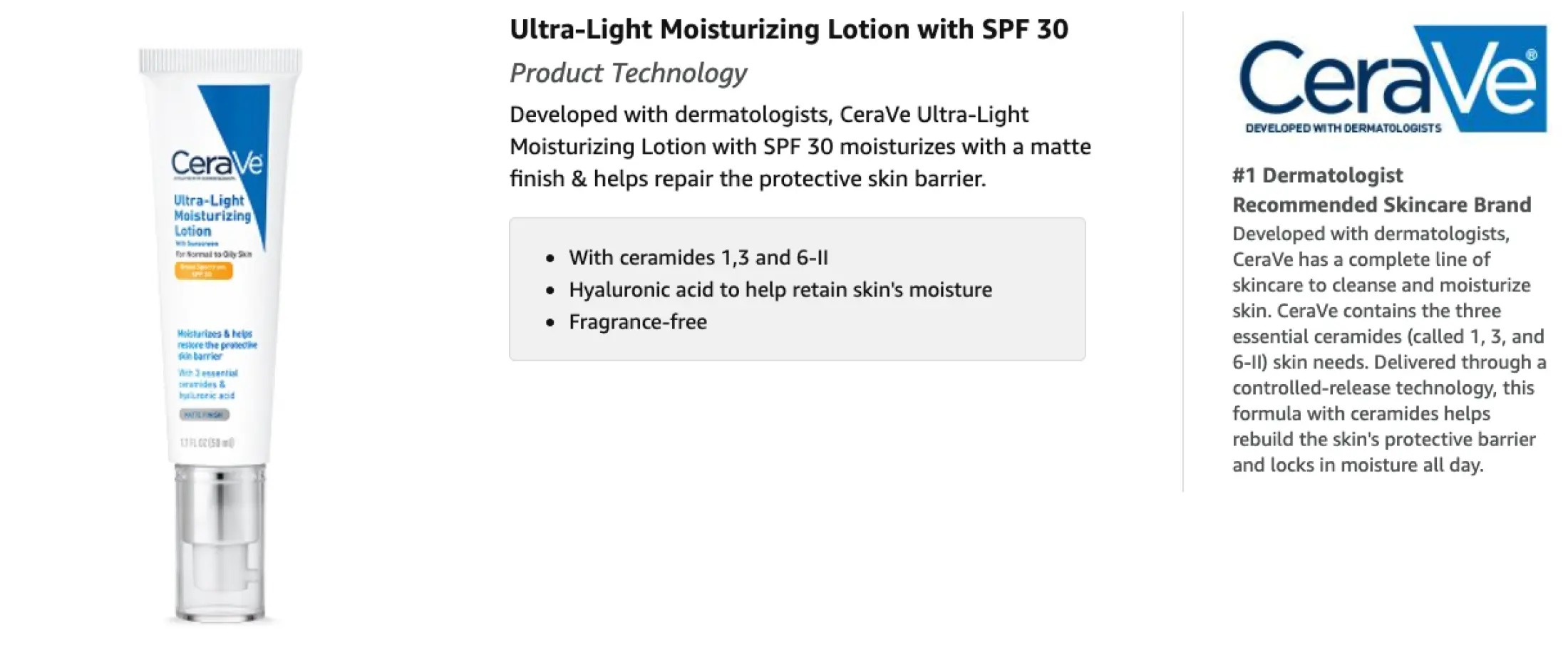 cerave ultralight moisturizing lotion spf 30