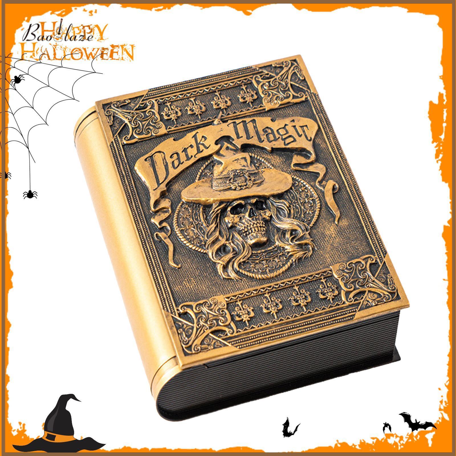 Halloween Decoration Spell Book with Sound Lights Creepy Gothic Skull Manual or Automatic Control Prop for Kitchen Fireplace ราคา 2,695 บาท*ส่งฟรี