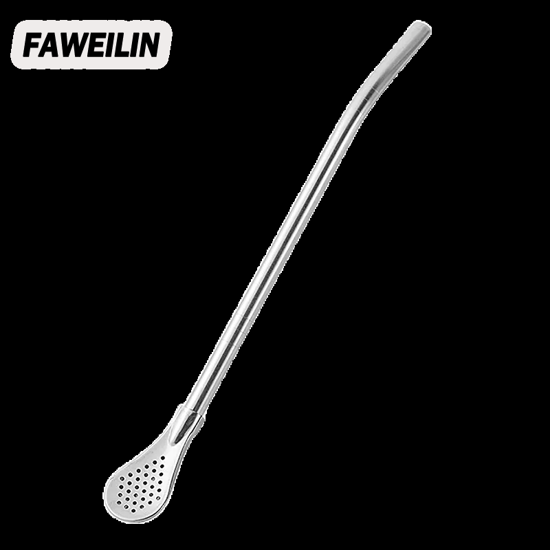 สแตนเลสนำมาใช้ใหม่2-in-1ช้อนชาฟางสำหรับค๊อกเทล/ นมเครื่องผสมกาแฟ ราคา 32 บาท*ส่งฟรี