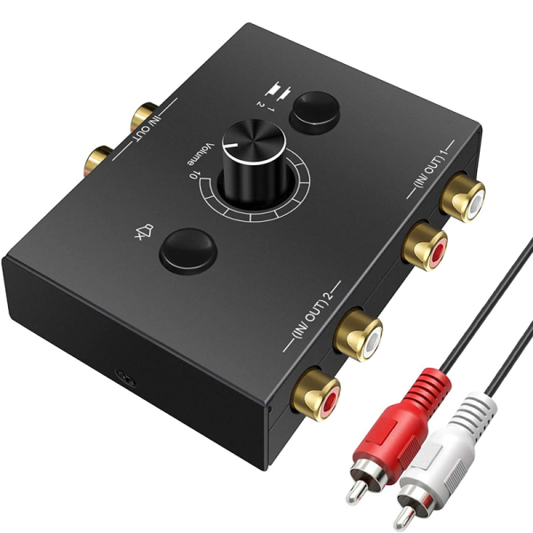 Bảng giá R/L Stereo Audio Bi-Directional Switcher 2 Input 1 Output, R/L Stereo Audio Switch Splitter 2X1/1X2, with Mute Button Phong Vũ