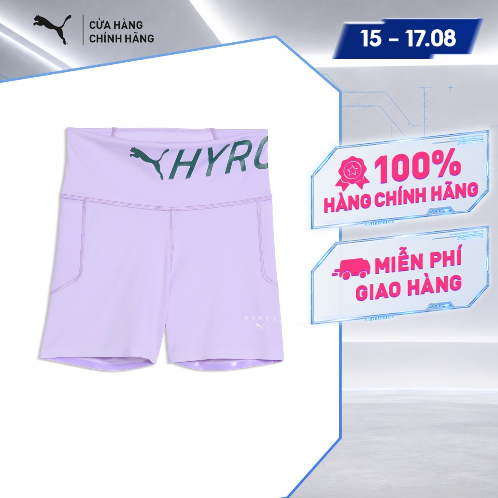 Quần Đùi Thể Thao Tập Luyện PUMA Nữ W xHYROX PWRMD 4 SRTTHT Light Lavender Màu Tím