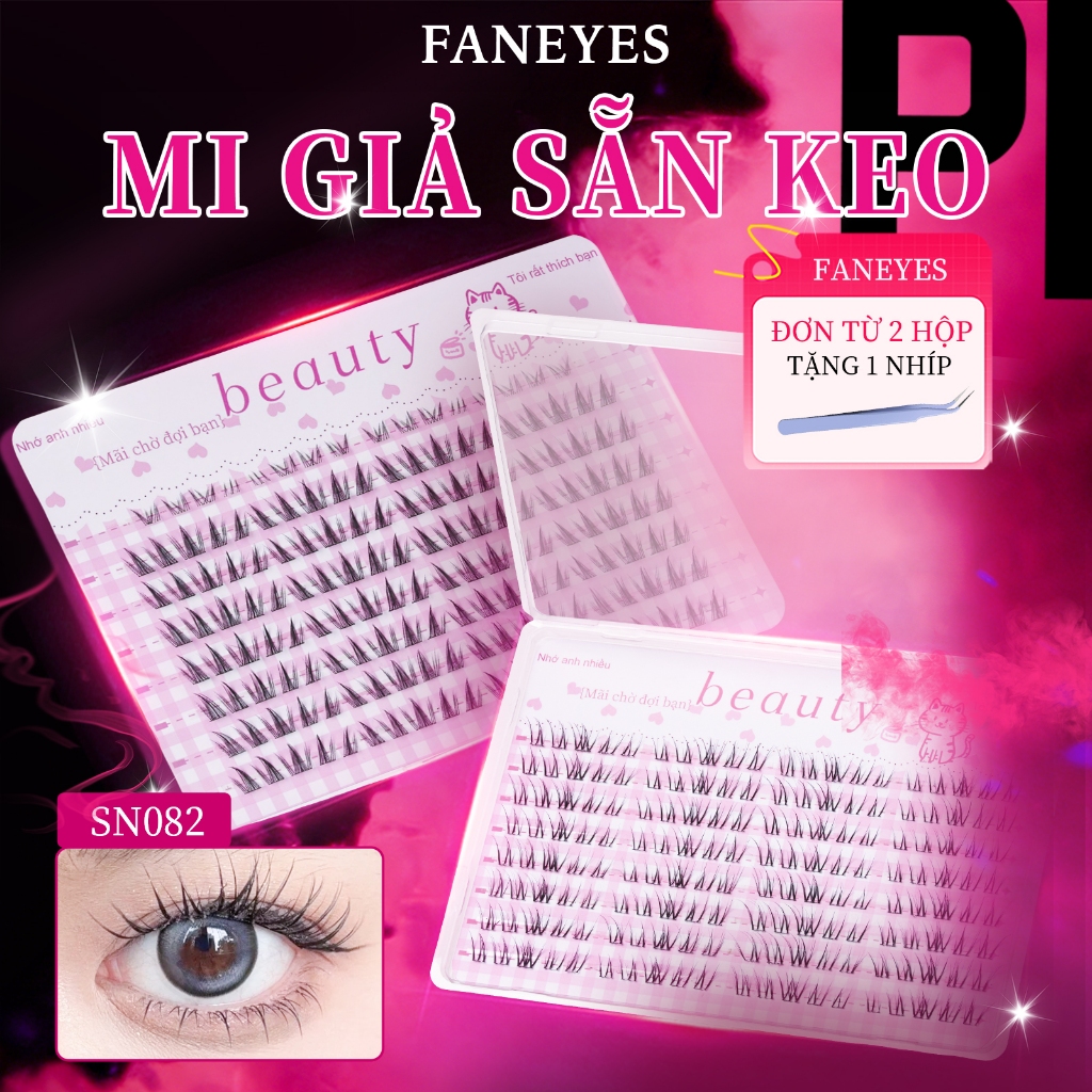 FANEYES Mi giả sẵn keo Dung lượng lớn 39 mẫu đa dạng lựa chọn, siêu dính siêu dễ dán không cần tẩy trang dán siêu nhanh cho người lười thần khí tạo mắt to