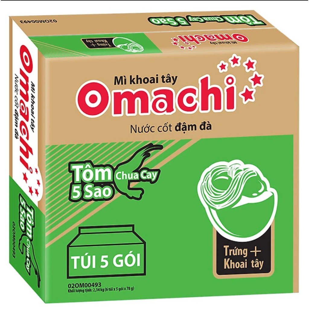 (CHĨNH HÃNG) Mì Omachi khoai tây - thùng 30 gói x 80g
