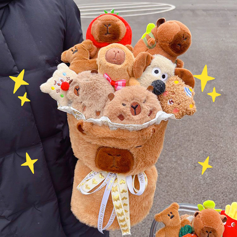 【Bessant】ช่อดอกไม้ ช่อคาปิบาร่า capybara ตุ๊กตาช่อดอกไม้ ของขวัญวันเกิด ของขวัญวาเลนไทน์ ของขวัญรับปริญญา ราคา 425 บาท*ส่งฟรี