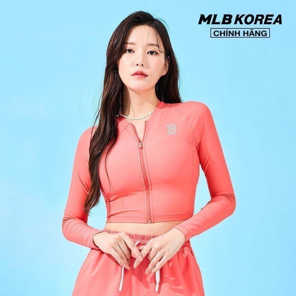 MLB - Áo bơi nữ tay dài phối zip Basic Crop Fit 3FSWB1033-43COS