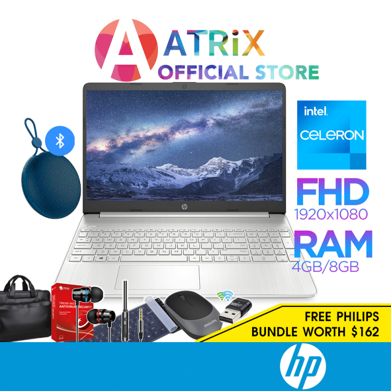 【Free Office 365】HP Laptop 15s 15s-fq0500TU | 15.6inch FHD IPS | Intel Celeron N4020 | 4GB DDR4 RAM | 128GB SATA HDD | Intel UHD Graphics | Win10 | 1Year HP Onsite Warranty