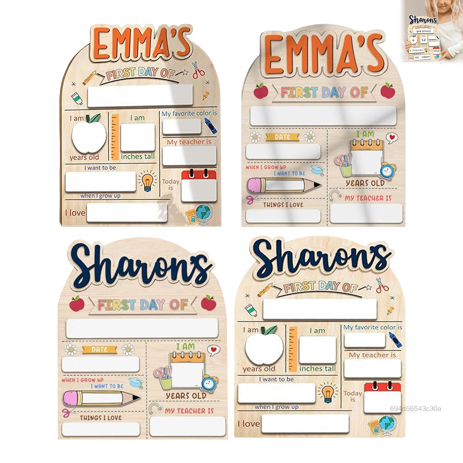 Dấu hiệu Back To School được cá nhân hóa Chất liệu tự nhiên Xyloid cho Ngày đầu tiên Chụp ảnh YBC-VN - Thương hiệu Your BestChoice Giá 168,000 Đồng*Miễn phí vận chuyển