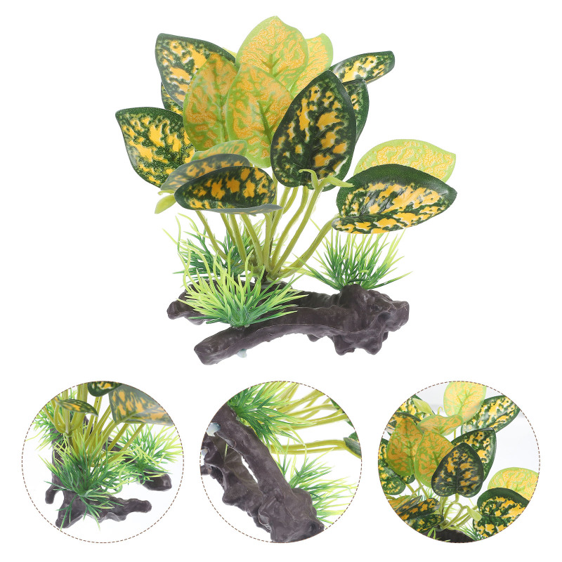 Zecetim Cây nhân tạo Terrarium trí bể trí Cây thủy sinh giả Vật trí cây giả