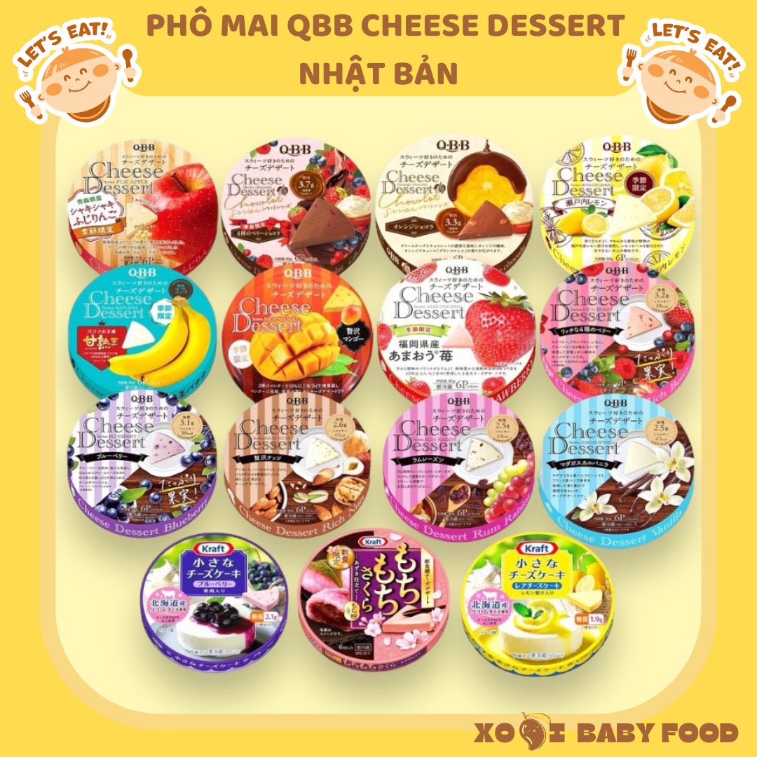 DATE MỚI Phô Mai QBB Cheese Desert - Phô Mai Kraft Nhật Bản đủ vị cho bé