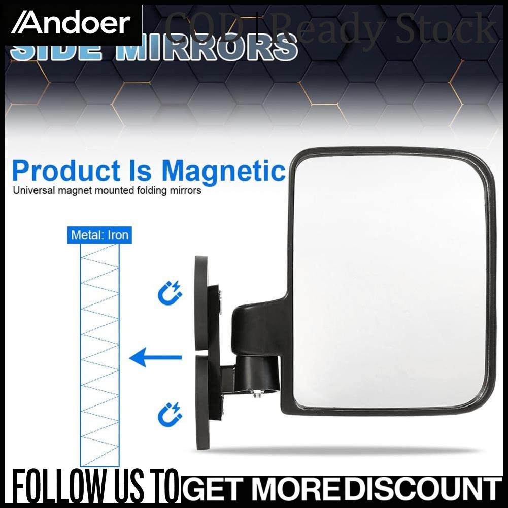 Andoer Vroomoto Universal Tractor Mirror กระจกมองข้างแบบแม่เหล็กสำหรับอุปกรณ์สำหรับรถกอล์ฟที่มองเห็นได้สูง ราคา 2,393 บาท*ส่งฟรี