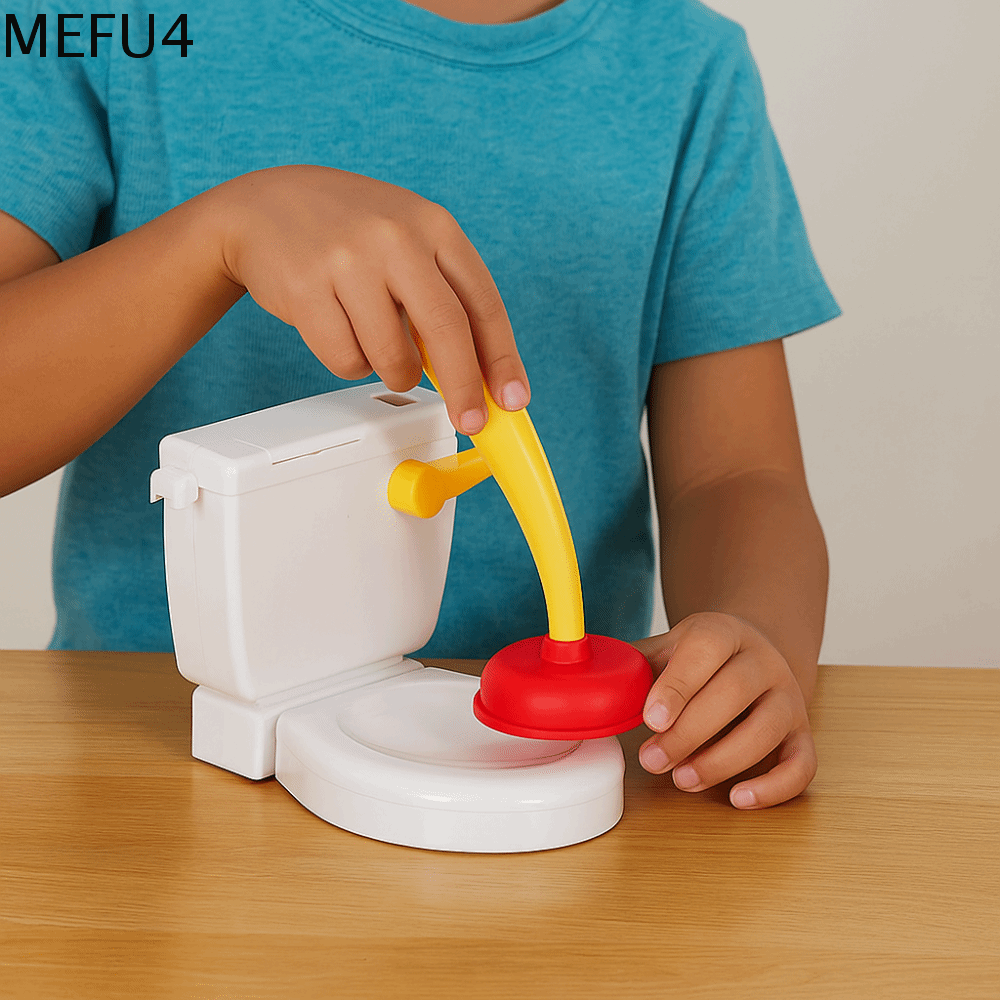MEFU4 Nhựa Đồ chơi chơi khăm xả nước bồn cầu Trò chơi trên bàn Bồn cầu xả nước Đồ chơi khó chơi phun nước Trò chơi tiệc tùng Trò chơi lừa Đồ chơi trò chơi tương tác bồn cầu Quà tặng hài hước