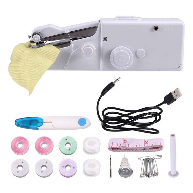 Easy-To-Sew USB Electric Mini Micro-Home Sewing Machine Kit Portable Manual Handheld Shirts Pocket