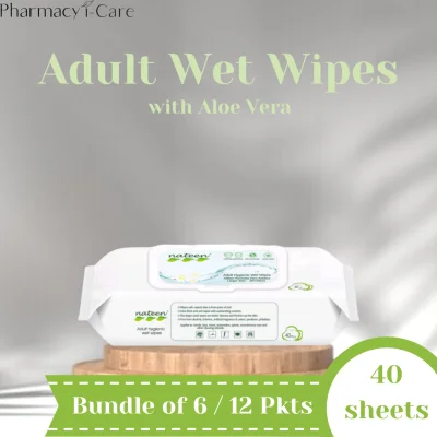 (6/12 Packs) High Quality Adult Wipes with Aloe Vera | Nateen Adult Wet Wipes