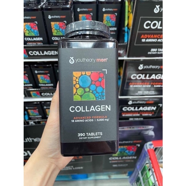 Collagen men,colagen men 390 viên-collagen youtheory men type 1 2 3 [Sẵn] NTS