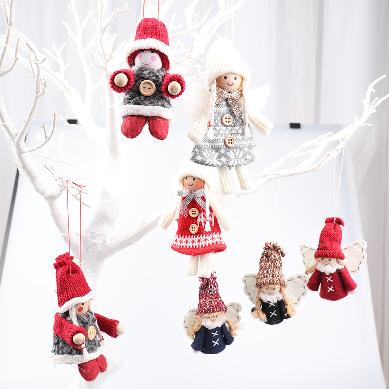 No.165 Store New Decorations Creative Cute Angel Girl Elderly Pendant Mini Doll Hanging Christmas Tree Decoration Decorative Accessories