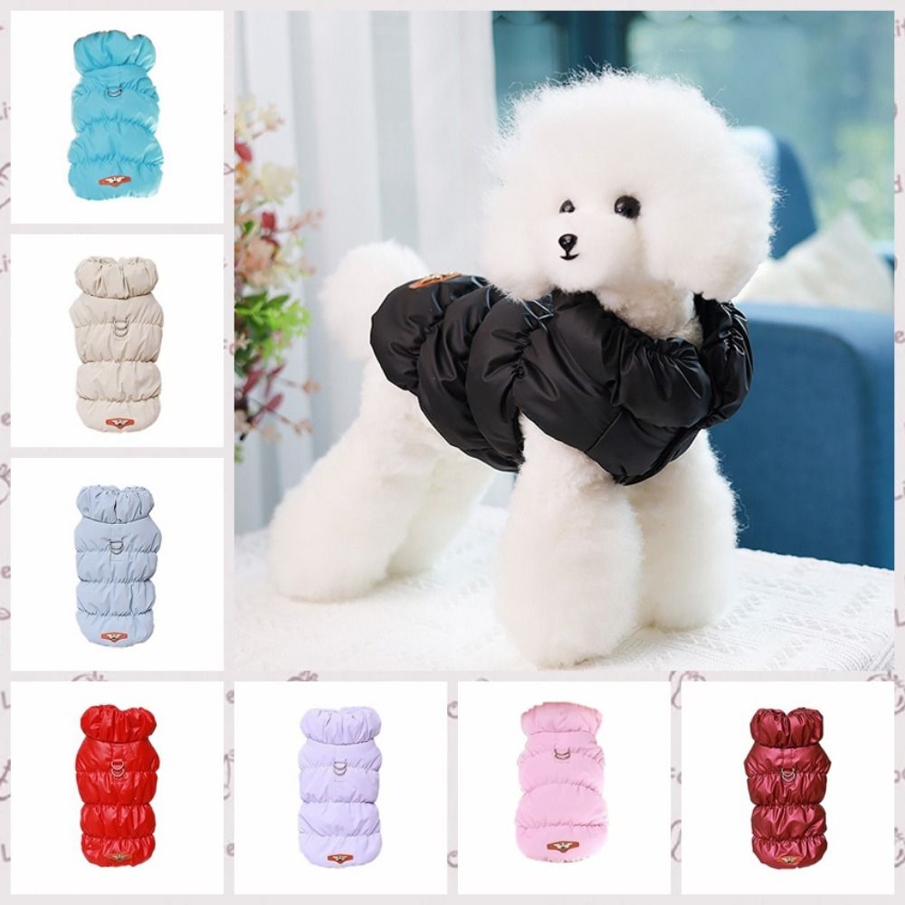 KZNAQQ Polyester Cotton Warm Dog Turtleneck Coat Soft With D Rings Winter