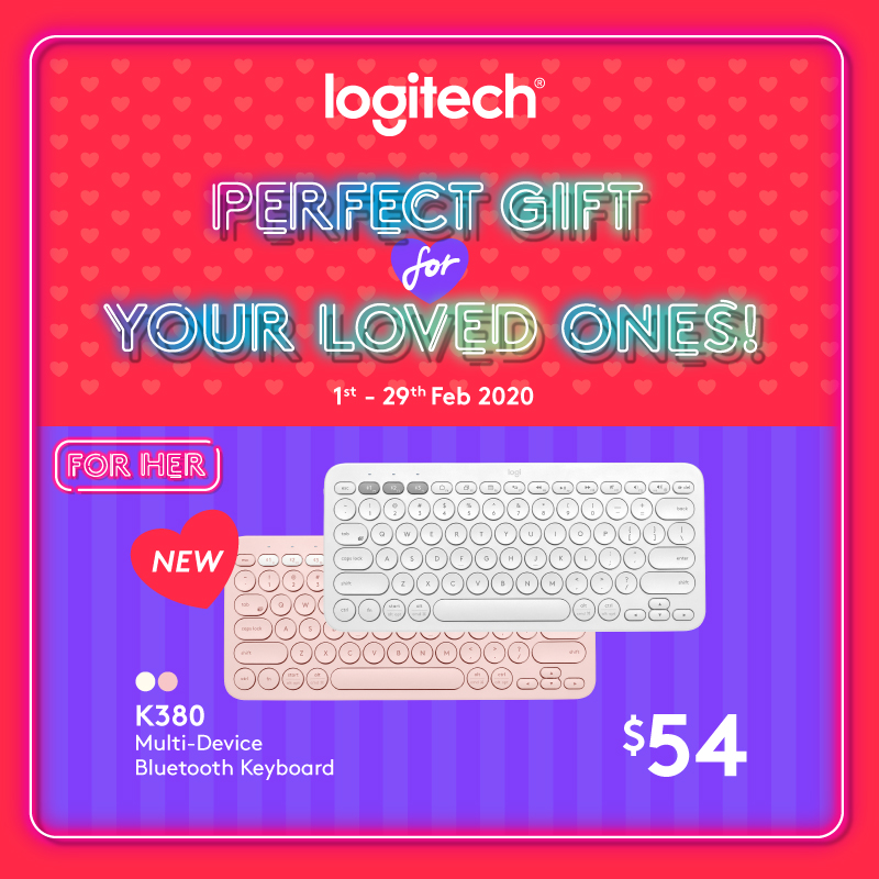 Logitech K380 Slim Multi-Device Bluetooth Keyboard (iOS, Android, OSX, iPhone) with Logitech FLOW Technology Singapore