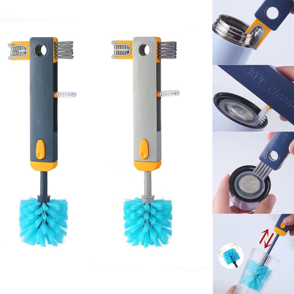Đa năng 4 trong 1 bình gap bàn chải cọ rửa cốc cọ vệ sinh bình nước vệ sinh dụng cụ có thể thu vào ly bụi