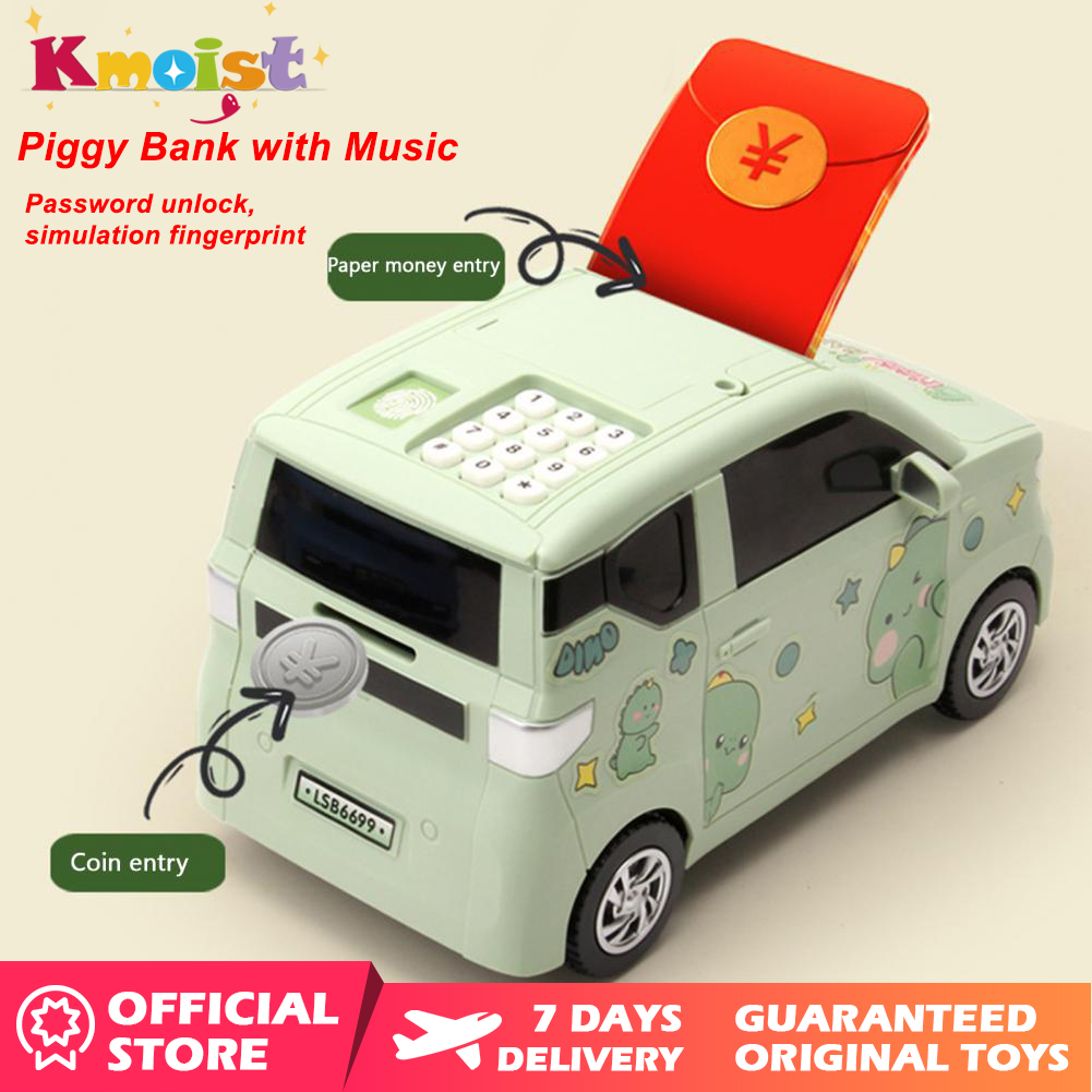 Kmoist Cartoon Piggy Bank Vehicle Toy Password Unlock Simulation