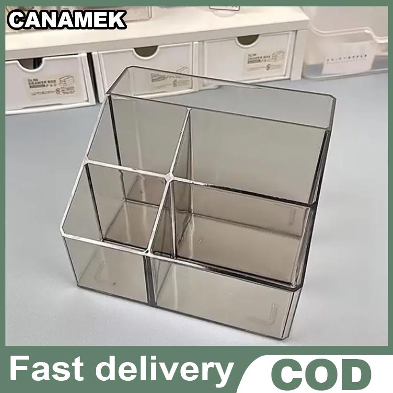 CANAMEK Acrylic trong suốt Máy tính để bàn văn phòng phẩm lưu trữ hộp công suất lớn mảnh vỡ phân chia lưu trữ hộp bàn lưu trữ Kệ tổ chức hộp