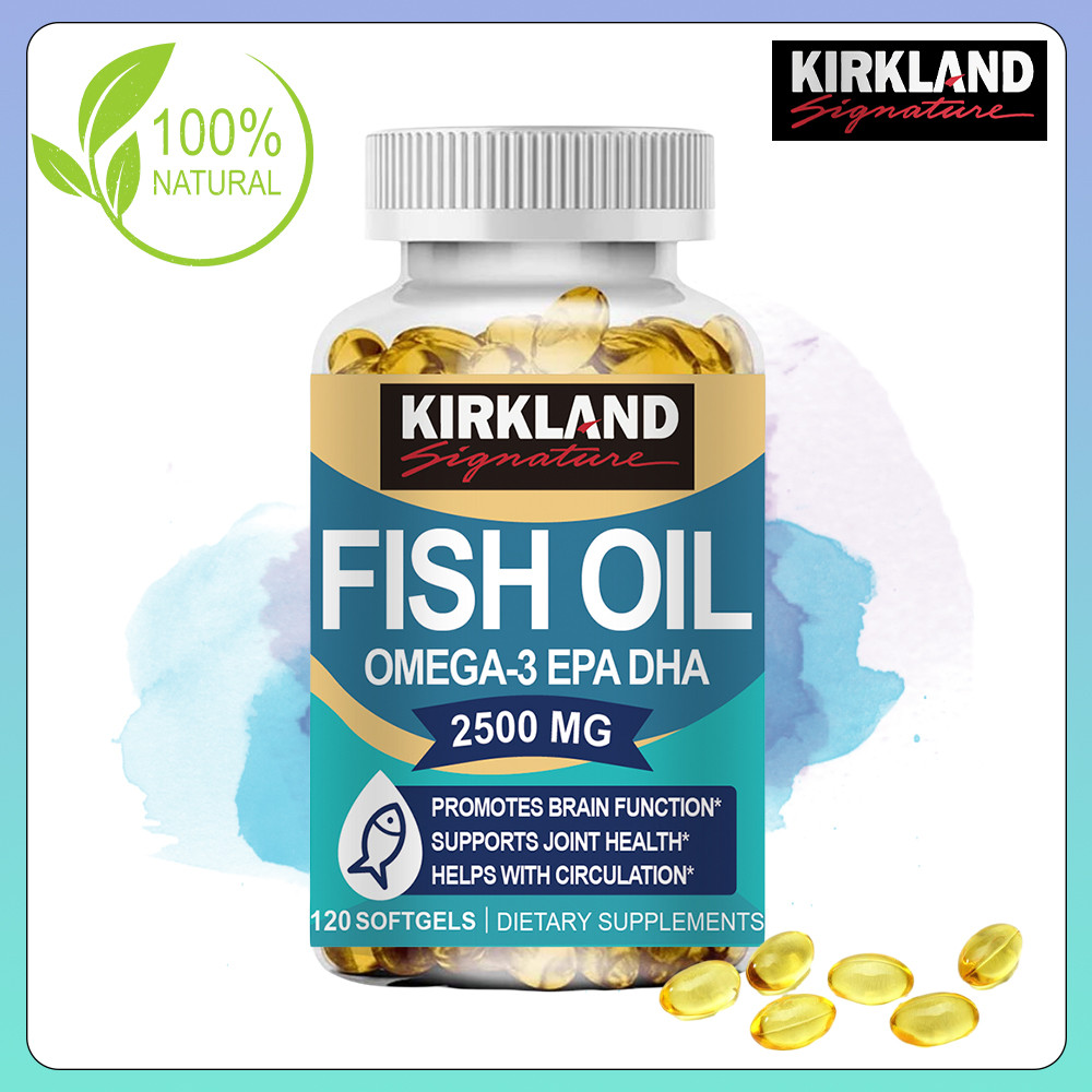  Viên nang dầu cá KIRKLAND Omega 3 Giảm lipid máu cải thiện sức khỏe tim mạch bảo vệ thị lực 