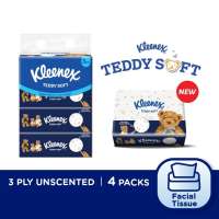 KLEENEX Facial Tissue Soft Box Teddy Soft 3PLY (100s x 4)
