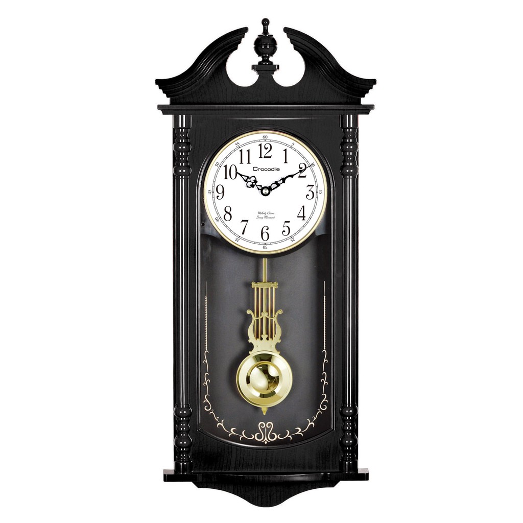 Crocodile 69.8 (h) x 31.4 (w) x10.3 cm depth Sweep Movement Pendulum Melody Chime Analog Grandfather Clock model CPS6117