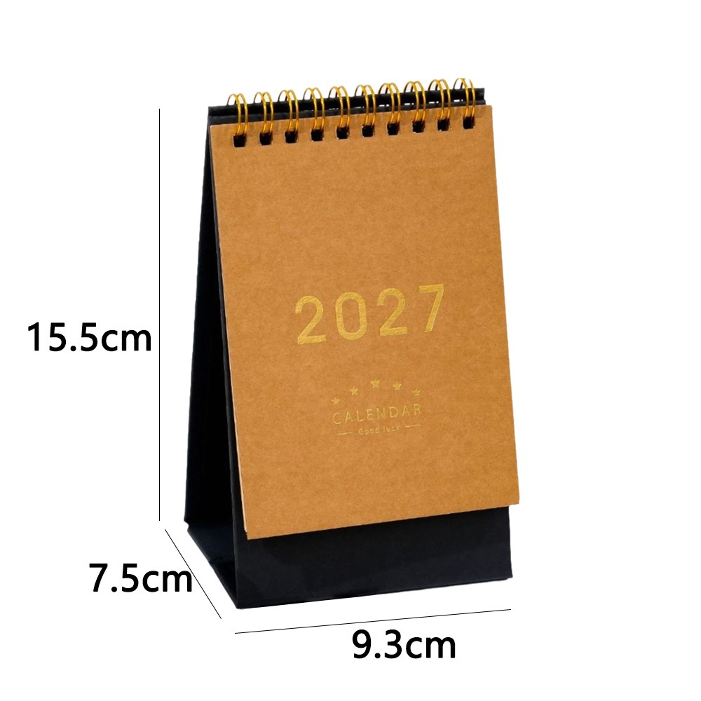 IWFRVU SHOP Multi-function 2027 Desk Calendar Monthly Layout Standing Desktop Paper Calendar Fashion Coil Calendar Home Office