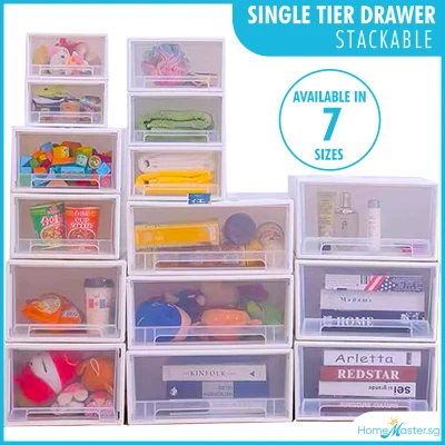 [Local Seller] Stackable Storage Home Organiser/Storage Box/Single Tier Drawer - 6 Sizes Available