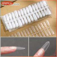 BMPEIC 300 Pcs Bag Fake Nail Tips Matte Coverage Transparent False Nails Tips Gel Nails Extension Diy Practice Nail Tool