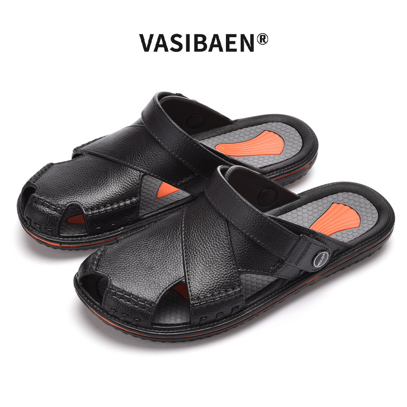 VASIBAEN Men's sandals slippers men's breathable dual-purpose non-slip work sports running sandals men