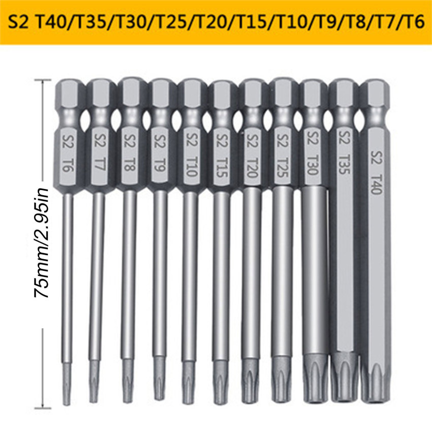 Bộ tuốc nơ vít S2 mở rộng hoa mận rỗng 75/100mm với công cụ tuốc nơ vít Bộ tuốc nơ vít tay cầm hình lục giác
